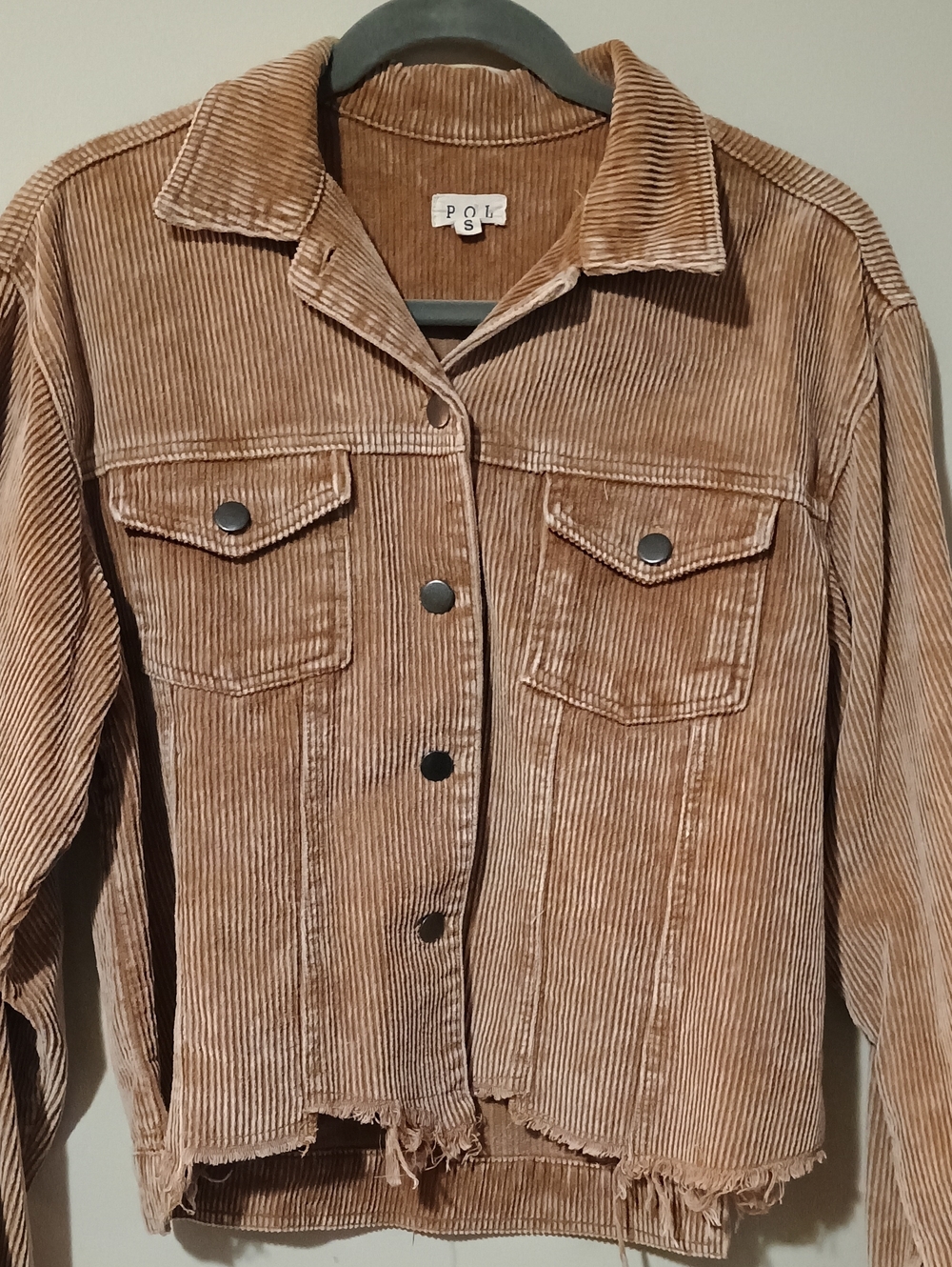 POL Corduroy Jean Jacket in Tan